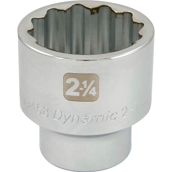 Dynamic Tools 2-1/4-in x 1-in Drive 12-Point SAE Shallow Chrome Socket