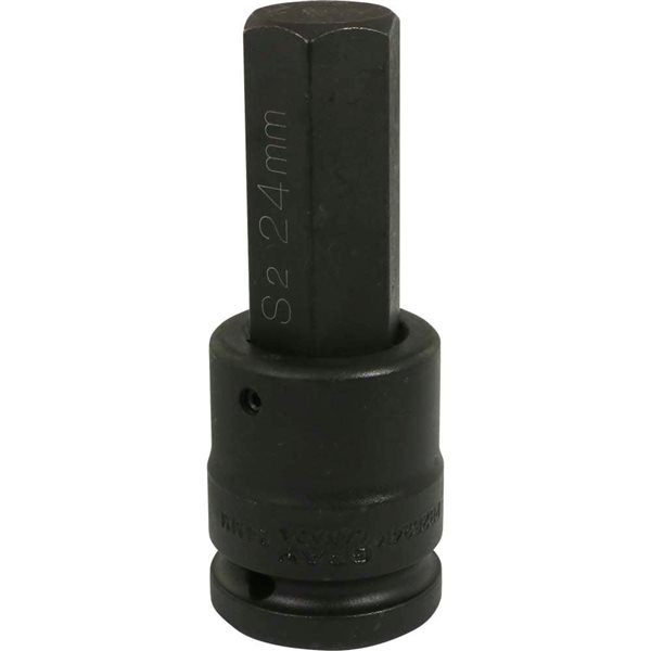 Gray Tools 24 mm x 3/4-in Drive Metric Shallow Hex Head Black Impact Socket