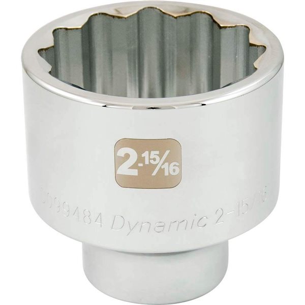Dynamic Tools 2-15/16-in x 1-in Drive 12-Point Standard Shallow Chrome Socket