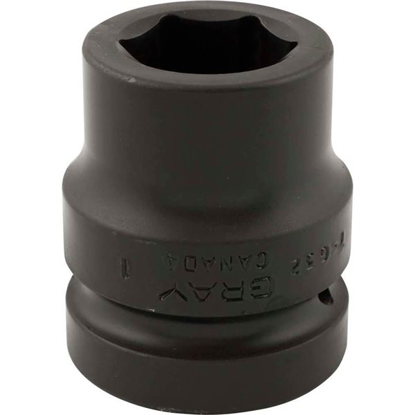Gray Tools 1-in x 1-in Drive 6-Point SAE Shallow Impact Socket