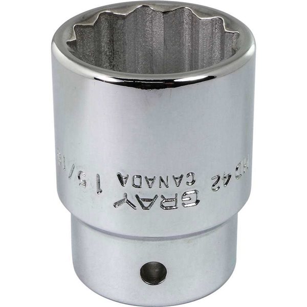 Gray Tools 1-5/16-in x 3/4-in Drive 12-Point Standard Chrome Finish Shallow Socket