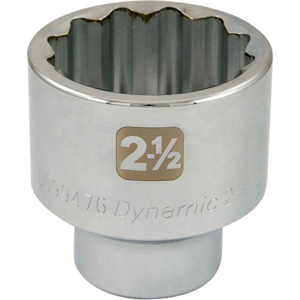 Dynamic Tools 2-1/2-in x 1-in Drive 12-Point SAE Shallow Chrome Socket