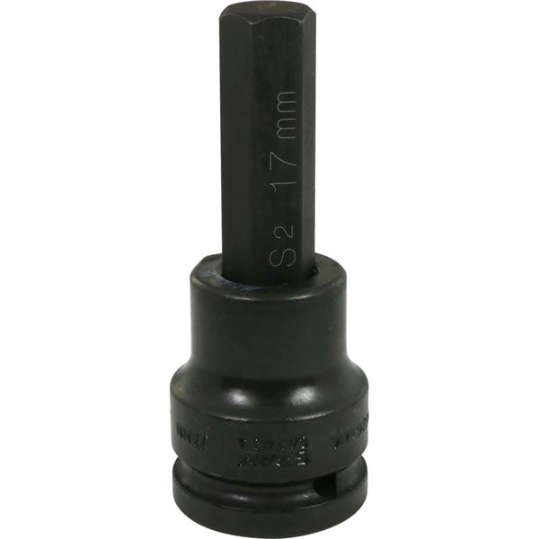 Gray Tools 17 mm x 3/4-in Drive Metric Shallow Hex Head Black Impact Socket