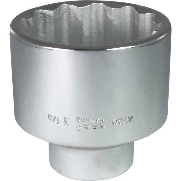 Gray Tools 3-1/8-in x 1-in Drive 12-Point Standard Chrome Finish Shallow Socket