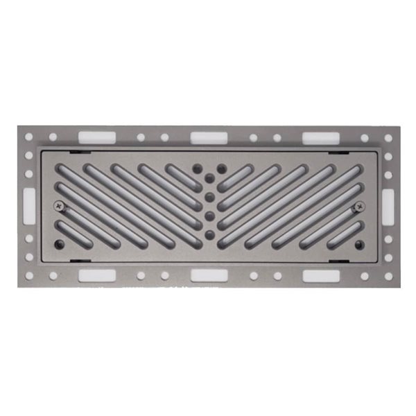 Best Access Doors 4-in x 12-in Flush Mount Floor Vent with Angled Slots and Damper - Grey