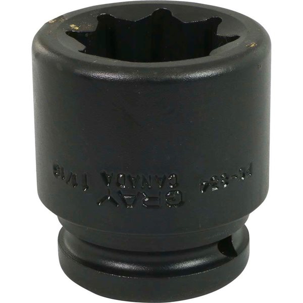Gray Tools 1-1/16 X 3/4-in Drive 8 Point Regular Length Impact Socket