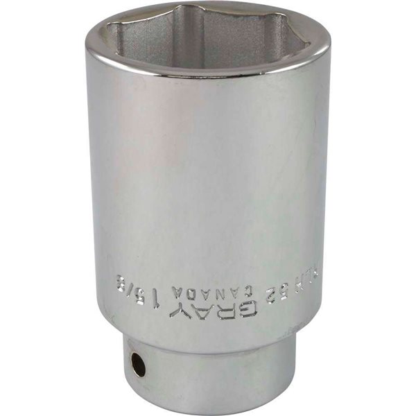 Gray Tools 1-5/8-in x 3/4-in Drive Standard 6-Point Deep Chrome Finish Socket