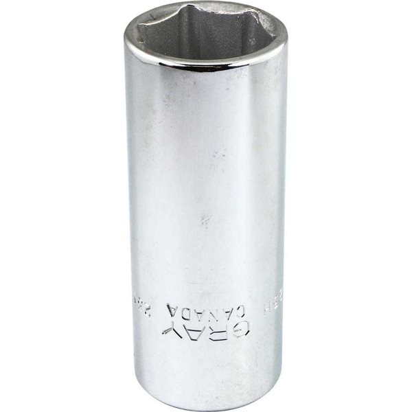 Gray Tools 23 mm x 1/2-in Drive Metric 6-Point Deep Chrome Finish Socket