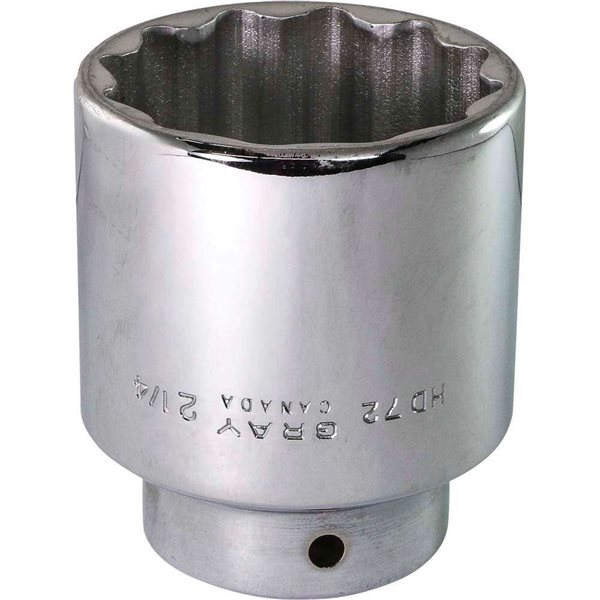 Gray Tools 2-1/4-in x 3/4-in Drive 12-Point Standard Length Chrome Finish Socket