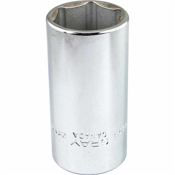 Gray Tools 29 mm x 1/2-in Drive Metric 6-Point Deep Chrome Finish Socket