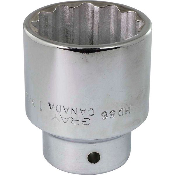 Gray Tools 1-3/4-in x 3/4-in Drive 12-Point Standard Shallow Chrome Finish Socket