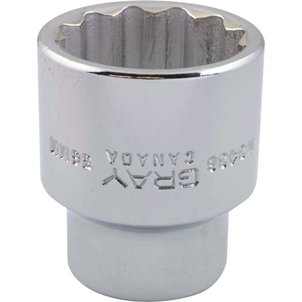 Gray Tools 36 mm x 3/4-in Drive Metric 12-Point Shallow Chrome Finish Socket