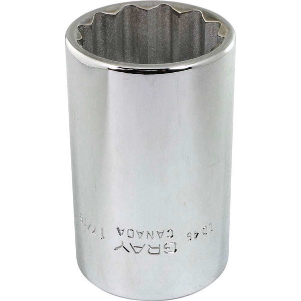 Gray Tools 1-7/16-in x 1/2-in Drive Standard 12-Point Deep Chrome Finish Socket