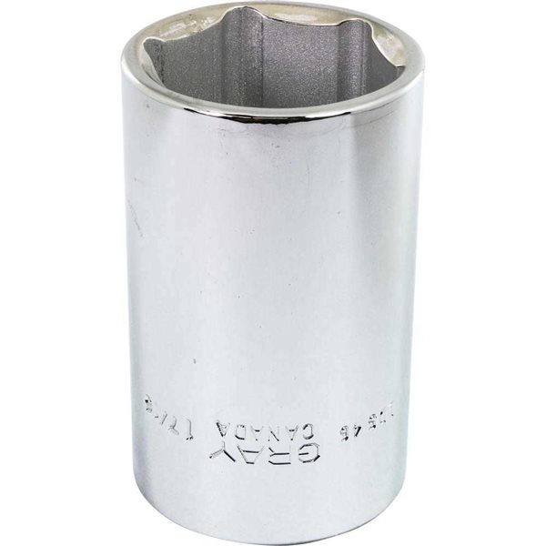 Gray Tools 1-7/16-in x 1/2-in Drive Standard 6-Point Deep Chrome Finish Socket