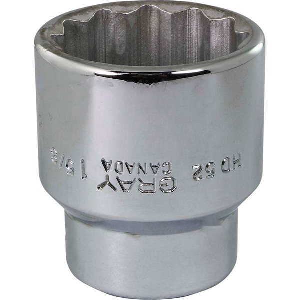 Gray Tools 1-5/8-in x 3/4-in Drive 12-Point Standard Shallow Chrome Finish Socket