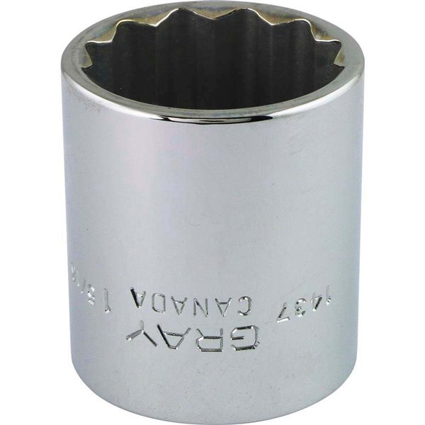 Gray Tools Socket 1-5/16-in x 1/2-in Drive 12-Point Standard Shallow Chrome Finish Socket