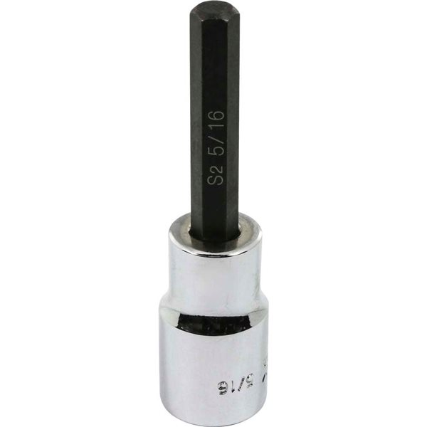 Gray Tools 5/16-in x 1/2-in Drive Standard Hex Head Shallow Chrome Finish Socket