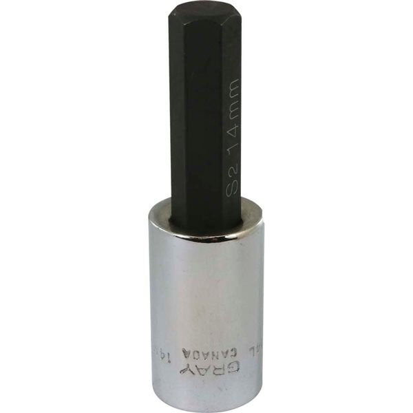 Gray Tools 14 mm x 1/2-in Drive Standard Hex Head Metric Chrome Finish Shallow Socket