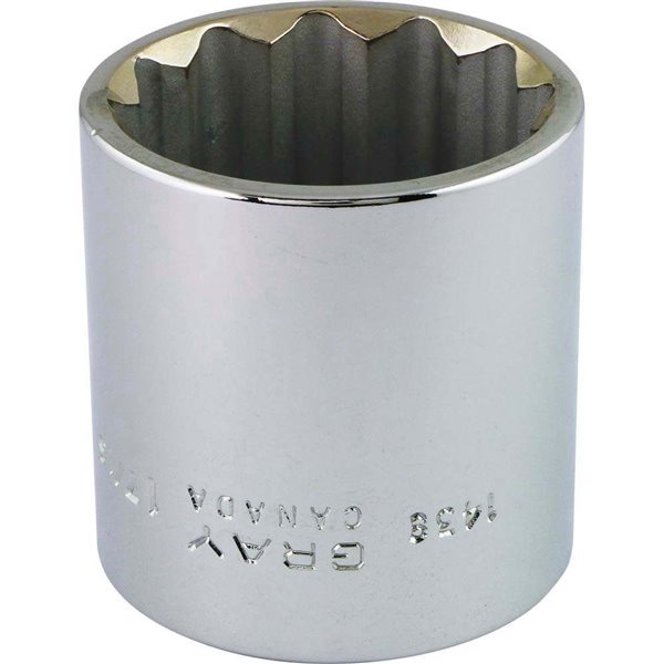Gray Tools Socket 1-7/16-in x 1/2-in Drive 12-Point Standard Shallow Chrome Finish Socket