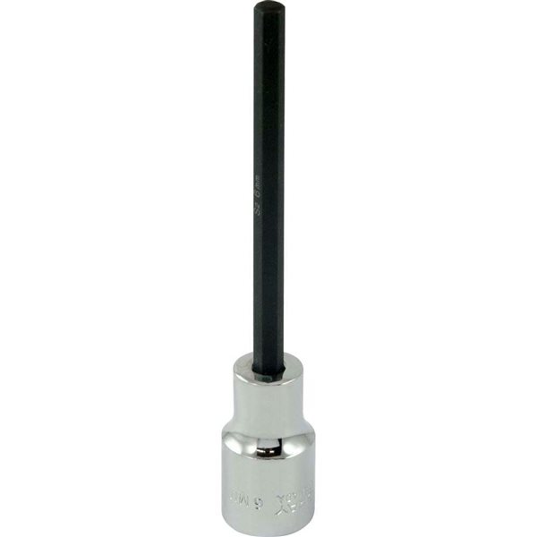 Gray Tools 6 mm x 1/2-in Drive Extra Long Hex Head Metric Chrome Finish Shallow Socket