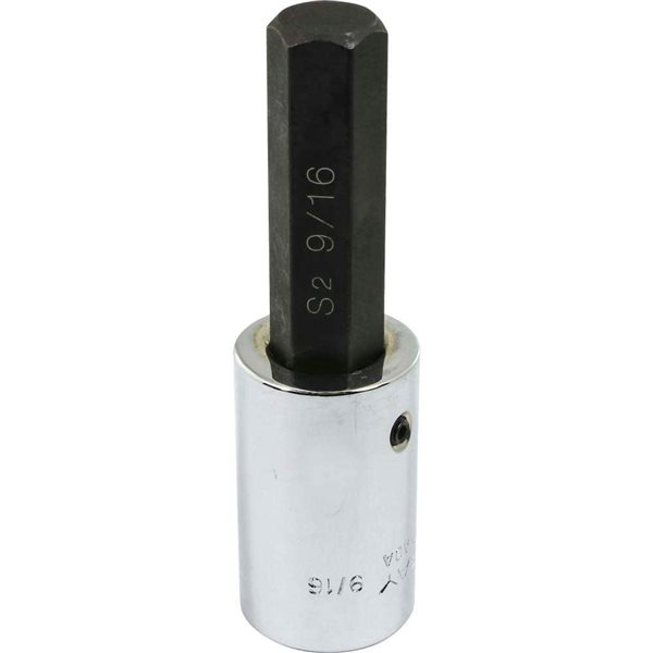 Gray Tools 9/16-in x 1/2-in Drive Standard Hex Head Shallow Chrome Finish Socket