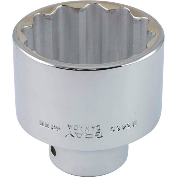 Gray Tools 60 mm x 3/4-in Drive Metric 12-Point Shallow Chrome Finish Socket