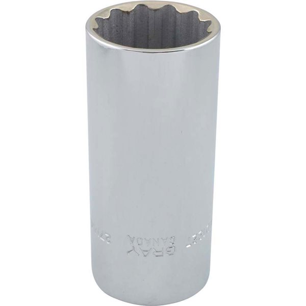 Gray Tools 27 mm x 1/2-in Drive Metric 12-Point Deep Chrome Finish Socket