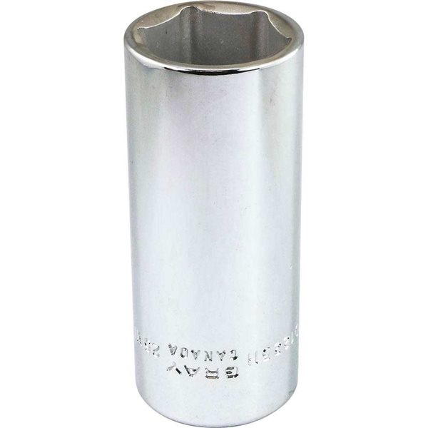 Gray Tools 25 mm x 1/2-in Drive Metric 6-Point Deep Chrome Finish Socket