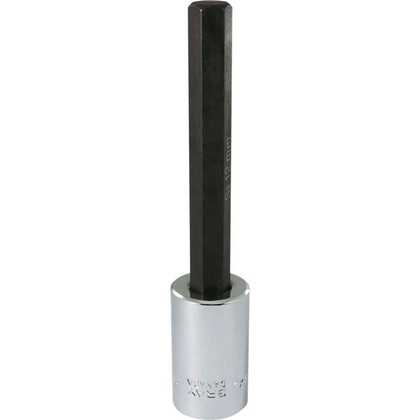 Gray Tools 12 mm x 1/2-in Drive Extra Long Hex Head Metric Chrome Finish Shallow Socket