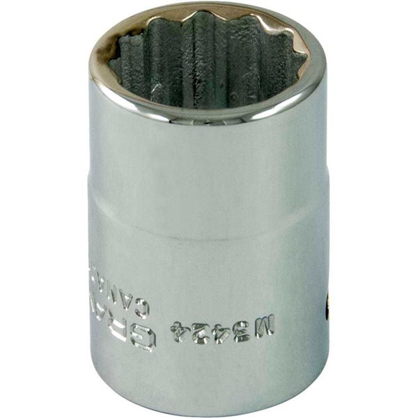 Gray Tools 24 mm x 3/4-in Drive Metric 12-Point Shallow Chrome Finish Socket