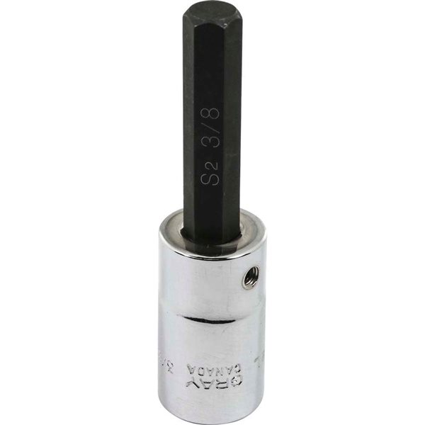 Gray Tools 3/8-in x 1/2-in Drive Standard Hex Head Shallow Chrome Finish Socket
