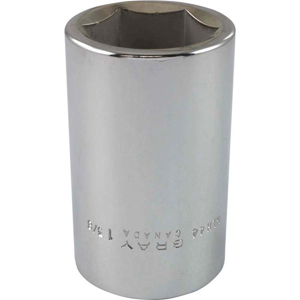 Gray Tools 1-3/8-in x 3/4-in Drive Standard 6-Point Deep Chrome Finish Socket