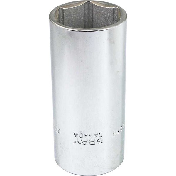 Gray Tools 27 mm x 1/2-in Drive Metric 6-Point Deep Chrome Finish Socket