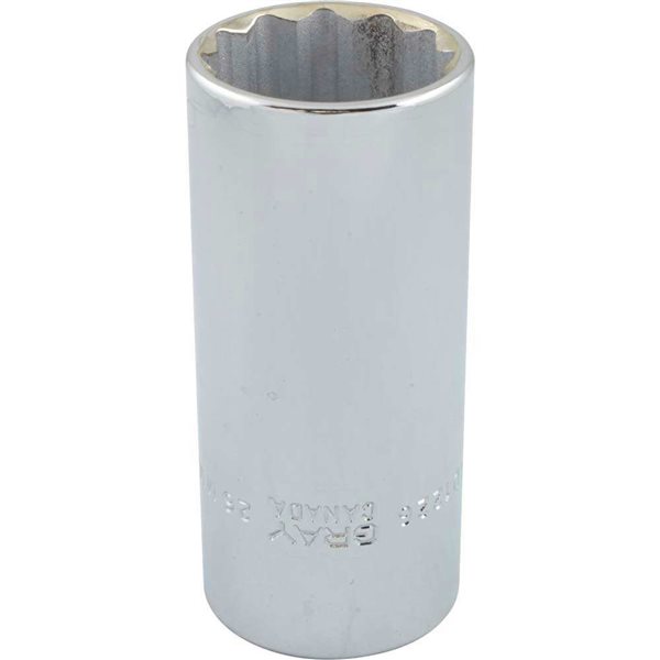 Gray Tools 26 mm x 1/2-in Drive Metric 12-Point Deep Chrome Finish Socket