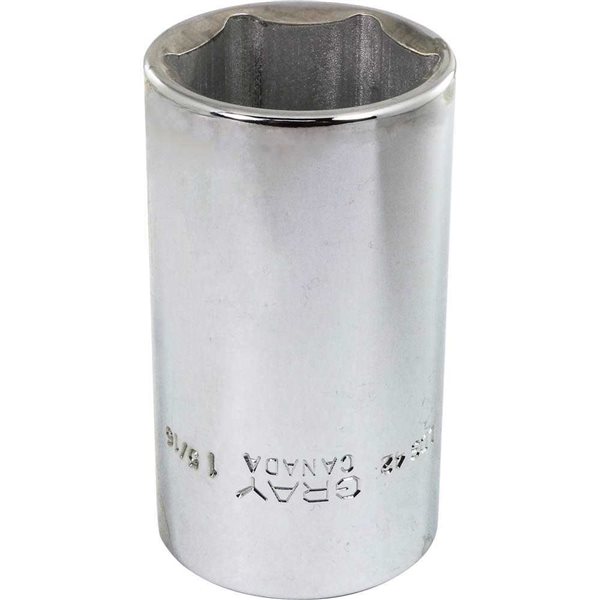 Gray Tools 1-5/16-in x 1/2-in Drive Standard 6-Point Deep Chrome Finish Socket