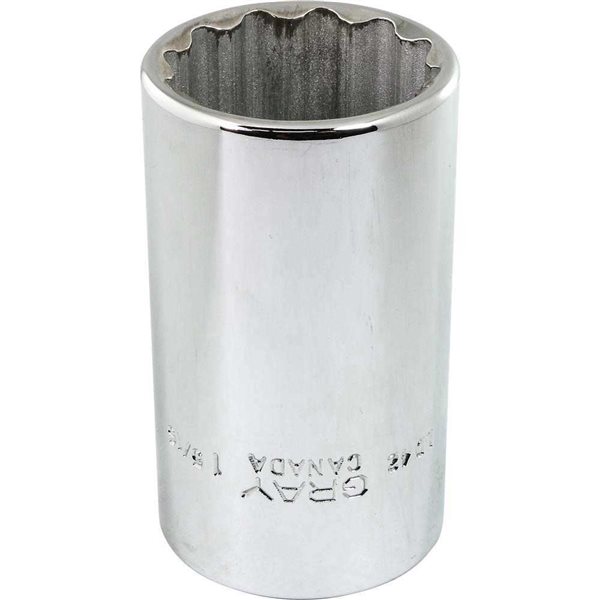 Gray Tools 1-5/16-in x 1/2-in Drive Standard 12-Point Deep Chrome Finish Socket