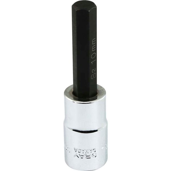 Gray Tools 10 mm x 1/2-in Drive Standard Hex Head Metric Chrome Finish Shallow Socket