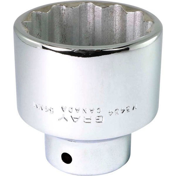 Gray Tools 54 mm x 3/4-in Drive Metric 12-Point Shallow Chrome Finish Socket