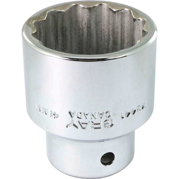 Gray Tools 41 mm x 3/4-in Drive Metric 12-Point Shallow Chrome Finish Socket