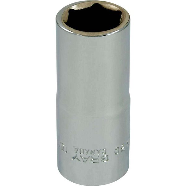 Gray Tools 15/16-in x 3/4-in Drive Standard 6-Point Deep Chrome Finish Socket