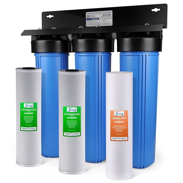 iSpring WGB32B 3-stage Whole House Water Filter System w/ Sediment and Carbon Block Filters