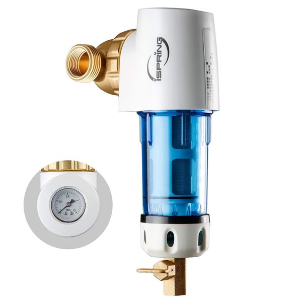 iSpring WSP50GR Reusable Spin Down Sediment Water Filter 50 Micron 360° Rotatable Head