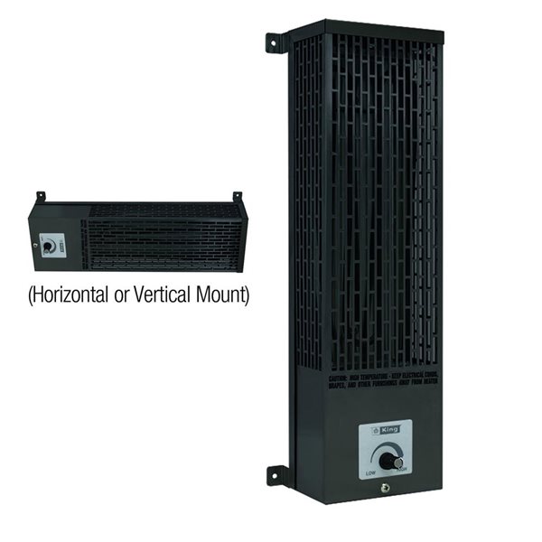 King Electric Grey Pump House Heater 240/120 V 500/125 W