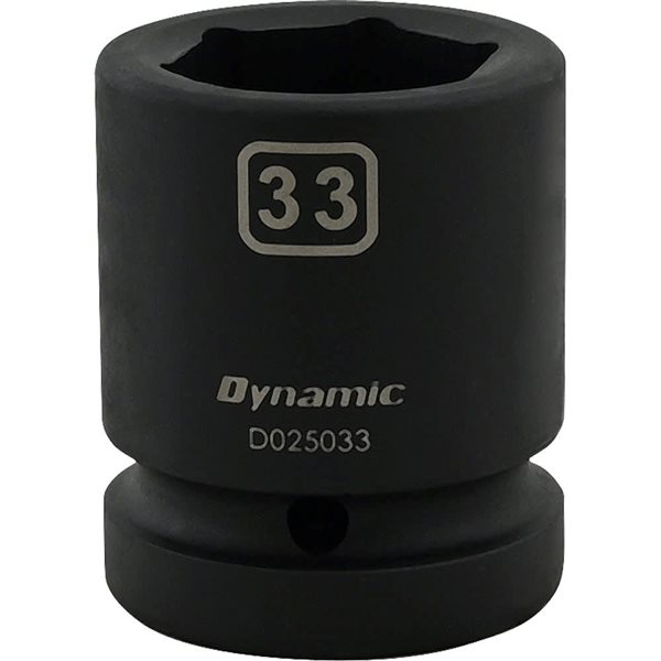 Dynamic Tools 33 mm X 1-in Drive Metric 6-Point Shallow Impact Socket