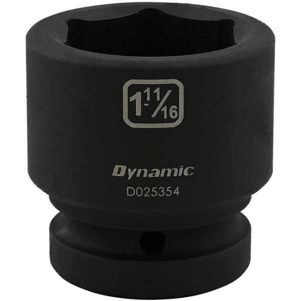 Dynamic Tools 1-11/16 x 1-in Drive Standard 6-Point Shallow Impact Socket