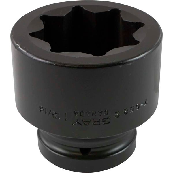 Gray Tools Standard 1-in Drive 8 Point Standard Length 1 13/16-in Impact Socket