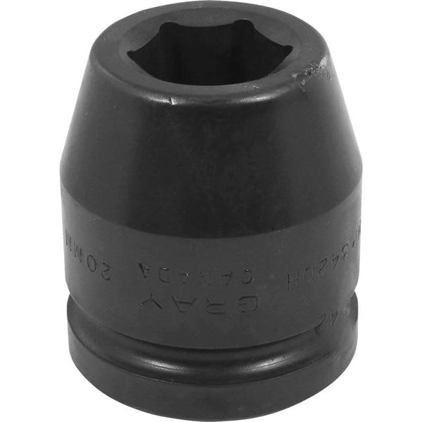 Gray Tools 20 mm X 3/4-in Drive Metric 6-Point Shallow Impact Socket