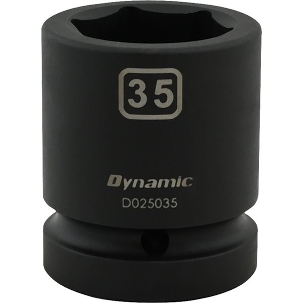 Dynamic Tools 35 mm X 1-in Drive Metric 6-Point Shallow Impact Socket
