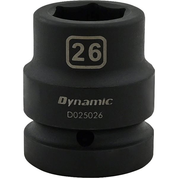 Dynamic Tools 26 mm X 1-in Drive Metric 6-Point Shallow Impact Socket