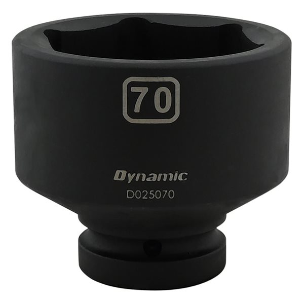 Dynamic Tools 70 mm X 1-in Drive Metric 6-Point Shallow Impact Socket